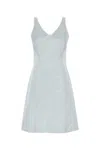 Miu Miu Satin Mini Dress Fitted Silhouette In Blue