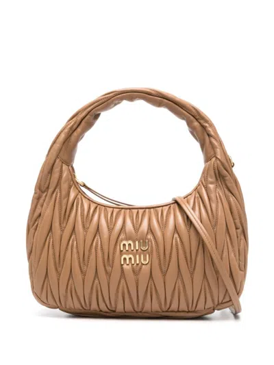 MIU MIU LIGHT BROWN WANDER SHOULDER BAG