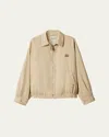 Miu Miu Light Denim Zip Shirt Jacket In Gray