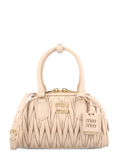 Miu Miu Light Pink Arcadie Mini Satchel In Neutral