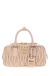Miu Miu Powder Pink Leather Arcadie Handbag In Pink