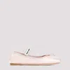 Miu Miu Light Pink Satin Ballerinas In Orchidea
