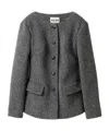 Miu Miu Light Shetland Wool Jacket In Gray