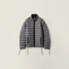 Miu Miu Lightweight Puffer Jacket Drawstring Features In Gray