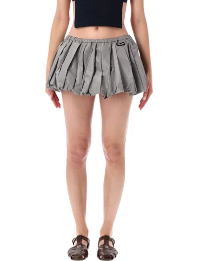Miu Miu Lightweight Sport-inspired Mini Skirt In Lead Grey