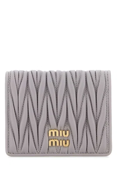 Miu Miu Lilac Leather Wallet In Purple