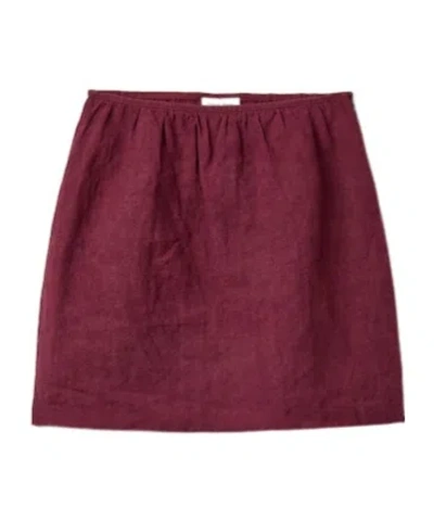 Miu Miu Linen Skirt In Burgundy