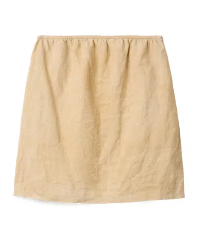 Miu Miu Linen Skirt In Brown