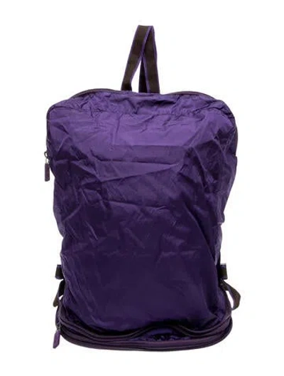 Pre-owned Miu Miu Lizard 2-way Backpack In Purple