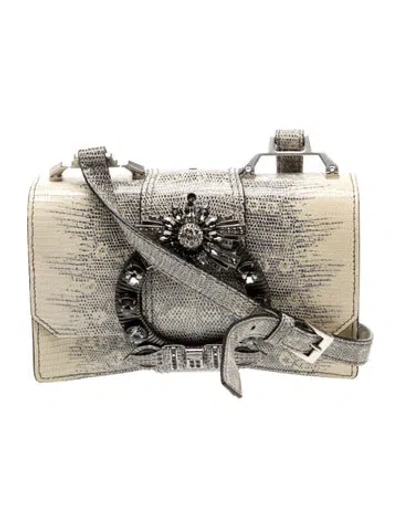 Pre-owned Miu Miu Lizard Crossbody Bag In Neutral