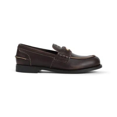 Miu Miu Black Leather Loafers