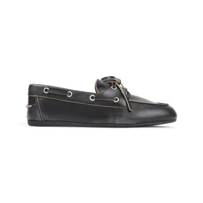 Miu Miu Women Black Leather Loafers