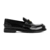 Miu Miu Leather Loafers Women In Black