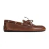 Miu Miu Vintage Effect Leather Loafers In Brown