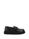 Miu Miu Twist Platform Leather Loafers In Black