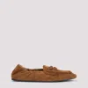 Miu Miu Mocassini Ruches In Pelle Scamosciata In Brown