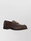 Miu Miu Loafers Featuring Exquisite Stitch Detailing In Brown