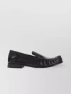 Miu Miu Loafers In Buffalo Leather With Embossed Stitching In Black