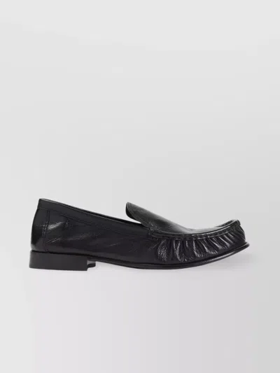 Miu Miu Loafers In Buffalo Leather With Embossed Stitching In Black