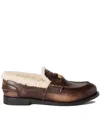 Miu Miu Leather Round Toe Loafers For Everyday Wear In Multi