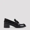 Miu Miu Penny Loafers In Brushed Leather In Black
