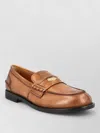 Miu Miu Loafers Round Toe Stitch Detailing Design In Brown