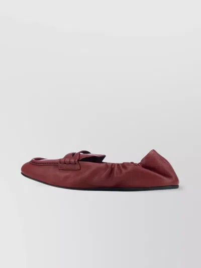 Miu Miu Loafers With Elasticated Trim And Flat Sole In Animal Print