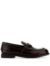 Miu Miu Vintage-effect Leather Penny Loafers In Brown