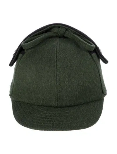 Pre-owned Miu Miu Loden Button Detail Hat W/ Tags In Green