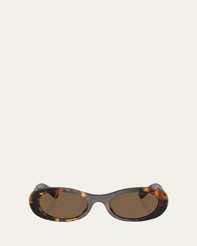 Miu Miu Mu 06zs Havana Sunglasses In Multi