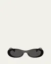 Miu Miu Acetate Oval Sunglasses