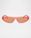 Miu Miu 56mm Irregular Sunglasses In Orange