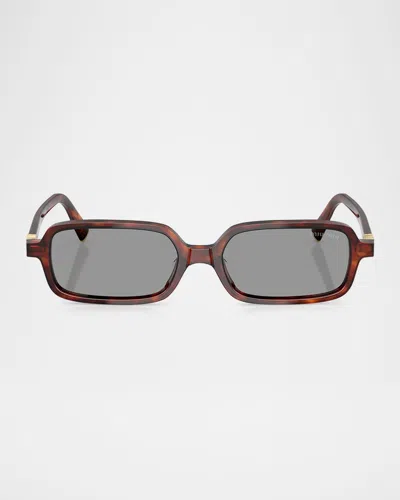 MIU MIU LOGO ACETATE RECTANGLE SUNGLASSES