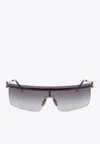 Miu Miu Logo Acetate Sunglasses In Black