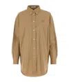 Miu Miu Biscuit Poplin Oversize Shirt In Nude