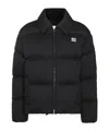Miu Miu Logo-appliqué Puffer Jacket In Black