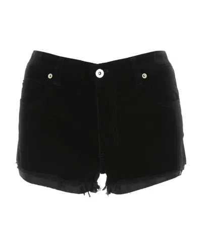 Miu Miu Washed Velvet Shorts In Black