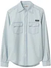 Miu Miu Menswear Chambray Button Down Shirt In Blau