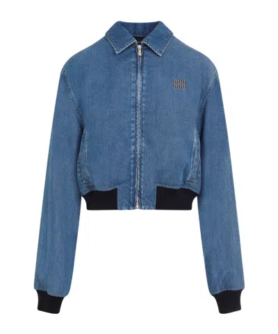 MIU MIU MIU MIU ZIPPED DENIM JACKET
