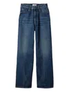 Miu Miu Logo-embroidered Denim Jeans In Blue