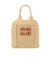 Miu Miu Raffia-effect Crochet Fabric Tote Bag In Nude