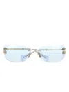 Miu Miu Logo-appliqué Sunglasses In Gold
