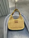 Miu Miu Women Logo Motif Crochet Shoulder Bag