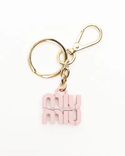 Miu Miu Logo Bag Charm Key Ring