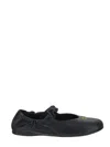 Miu Miu Ruched Nappa Leather Ballet Flats In Black