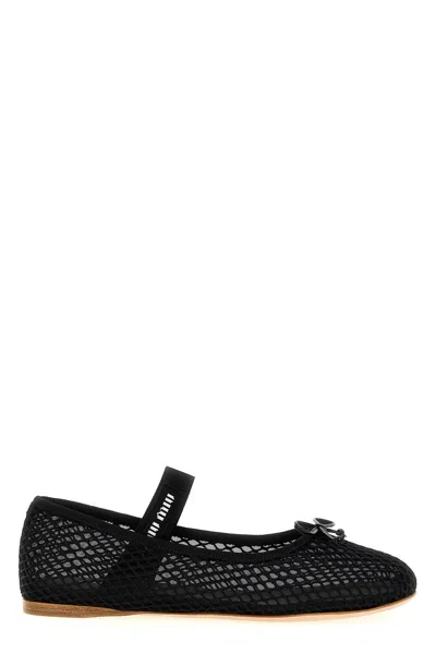 MIU MIU MIU MIU LOGO BALLET FLATS