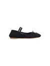 Miu Miu Satin Ballet Flats In Black  