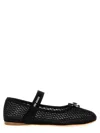Miu Miu Logo Ballet Flats Flat Shoes Black