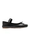Miu Miu Logo Ballet Shoes In Black