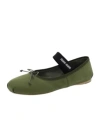 Miu Miu Logo Ballet Shoes In Green